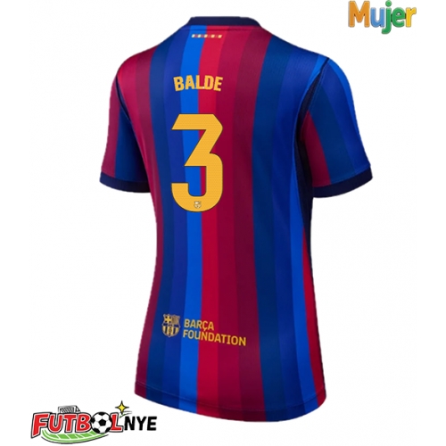 Camiseta Barcelona Alejandro Balde #3 Primera Equipación para mujer 2026-27 manga corta